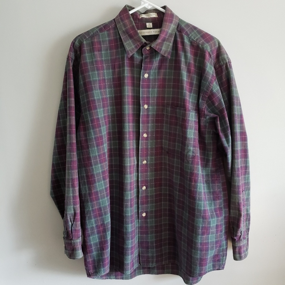 Mens plaid long sleeve dress shirt Geoffrey Beene